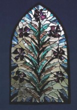 Carte de Condoléances, vitrail arbre fleuri abbaye d'En Calcat